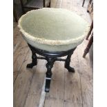 Dark oak piano stool,