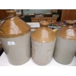 3 large stoneware ale jars