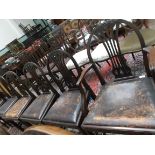 Selection of 6 Georgian style round backed mahogany dining chairs in similiar style to Lot 465,