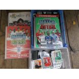 3 Panini football collector's card albums and a box of loose Panini cards in all approx.