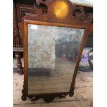 Georgian style rectangular mahogany framed bevel edged wall mirror,