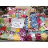 Large box of knitting and crocheting items incl.
