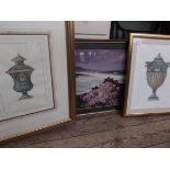 2 gilt framed classical vase limited edition prints etc.