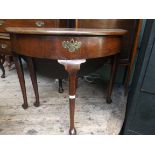 Period single gate drop leaf occasional table with brass furniture,