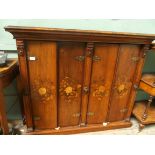 Most decorative inlaid rosewood double doored storage cabinet, the inner section fitted 3 shelves,