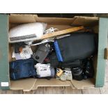 Box of photographic equipment incl. cameras of popular makes, lenses etc.