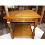 Low oak coffee table with undershelf