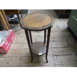 Mahogany side table with beaded top,