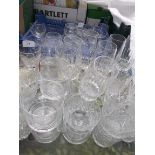 2 lots of cut glass and other drinking glasses