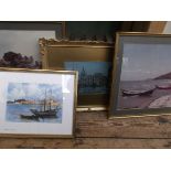 Selection of gilt framed prints on various subjects