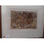 Framed signed limited edition copy print of Woodcock in brambles