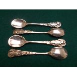 4 most decorative European silver coffee spoons (Guide Price £15-£20) A PRIVATE COLLECTION OF
