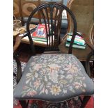 Mahogany framed period dining chair with 4 shaped vertical splats to back,