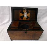 AN OUTSTANDING INLAID GEORGIAN TEA CADDY BOX,