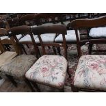 3 late Victorian mahogany chairs each with single horizontal splat to back