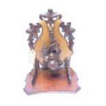 Most decorative carved wall display mounting with leaf surround inset spray of mixed fruits