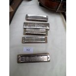Selection of 5 Hohner harmonicas