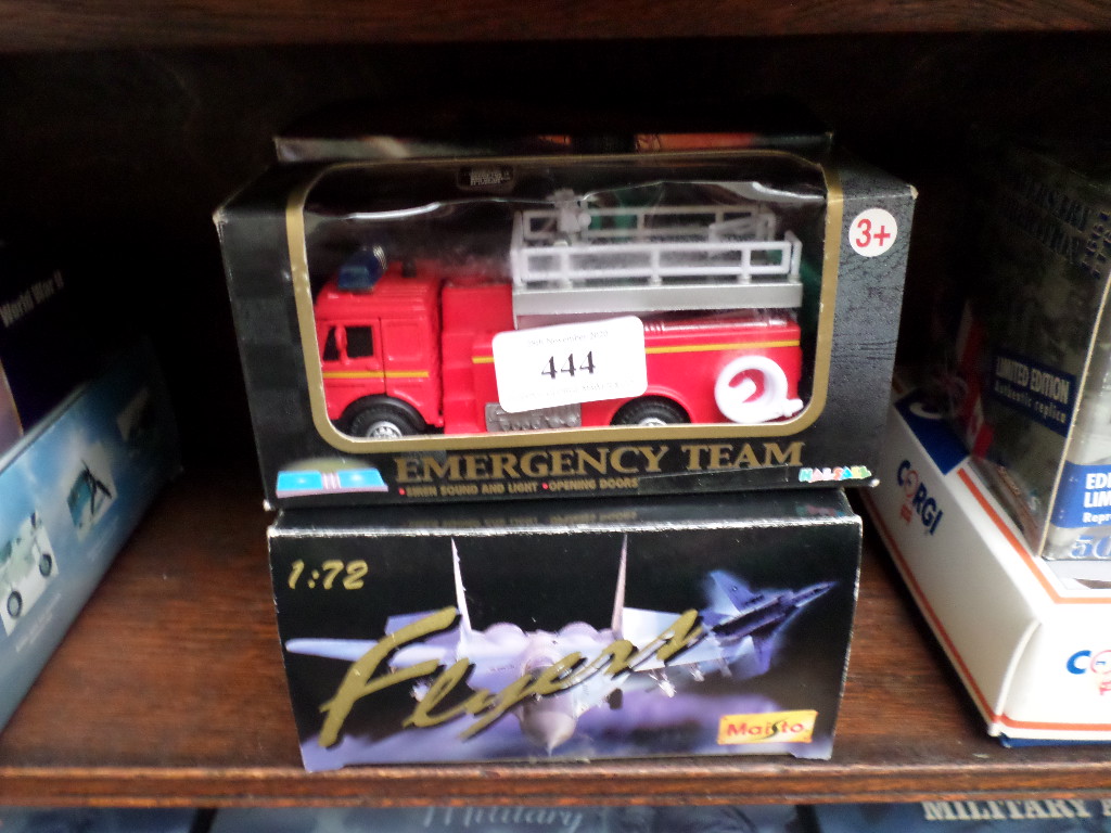 2 Matchbox mint models 'Emergency Team' fire engine series and a model of a boxed model of a US