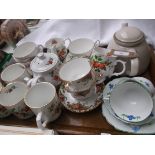 Mixed crockery incl. Sadler strawberry coffee mugs, Royal Albert Old Country Rose tea cups etc.