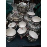 Part Royal Couldron 'Victoria' patterned tea and dinner service,