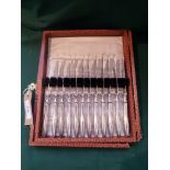 Box of 12 foreign silver handled tea knives