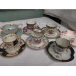 Collection of 6 porcelain coffee and tea cups from various factories incl.