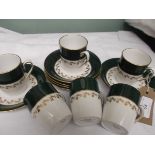 Spode bone china green velvet 6 piece coffee set