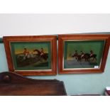 Pair of maple framed hunting prints 'The Right Sort doing the Thing' and 'Afternoon,