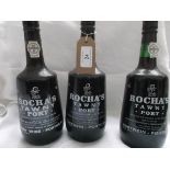 3 bottles of Rocha's tawny port