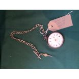 Early 20th century 'Chester' hallmark silver cased Gentleman's pocketwatch with plated chain and