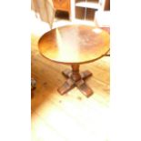 Oak circular topped sidetable,