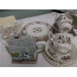 Part Balmoral china tea service, pair of cottage teapots etc.