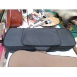 Violin with 3 bows in modern black canvas carrying case