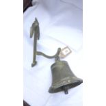 Bronze ship bell marked MS Bremen 1911 together with brass anchor ornament