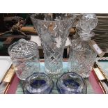 5 pieces of cut glass incl.