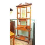 Light oak hall cloak/umbrella stand fitted single drawer to centre,