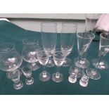 Second tray of Swedish drinking glasses incl. brandy balloons, liqueurs, tots, ales etc.