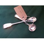 2 early silver condiment spoons (London 1817,