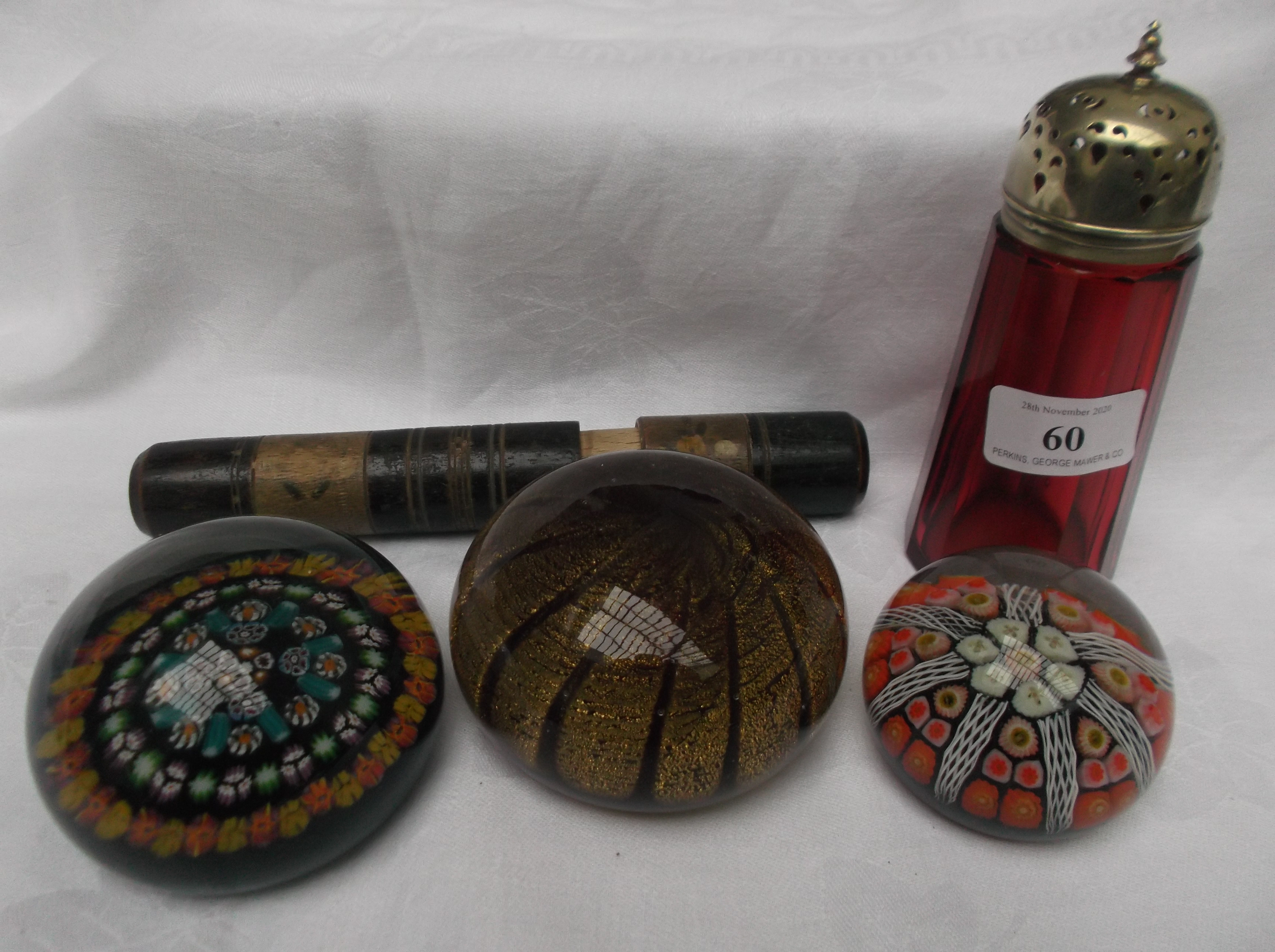 Collectors lot of 3 decorative paperweights,