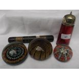 Collectors lot of 3 decorative paperweights,