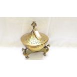 Decorative brass lidded pot pourri ornament,