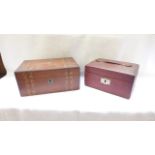 2 jewellery boxes, one inlaid,