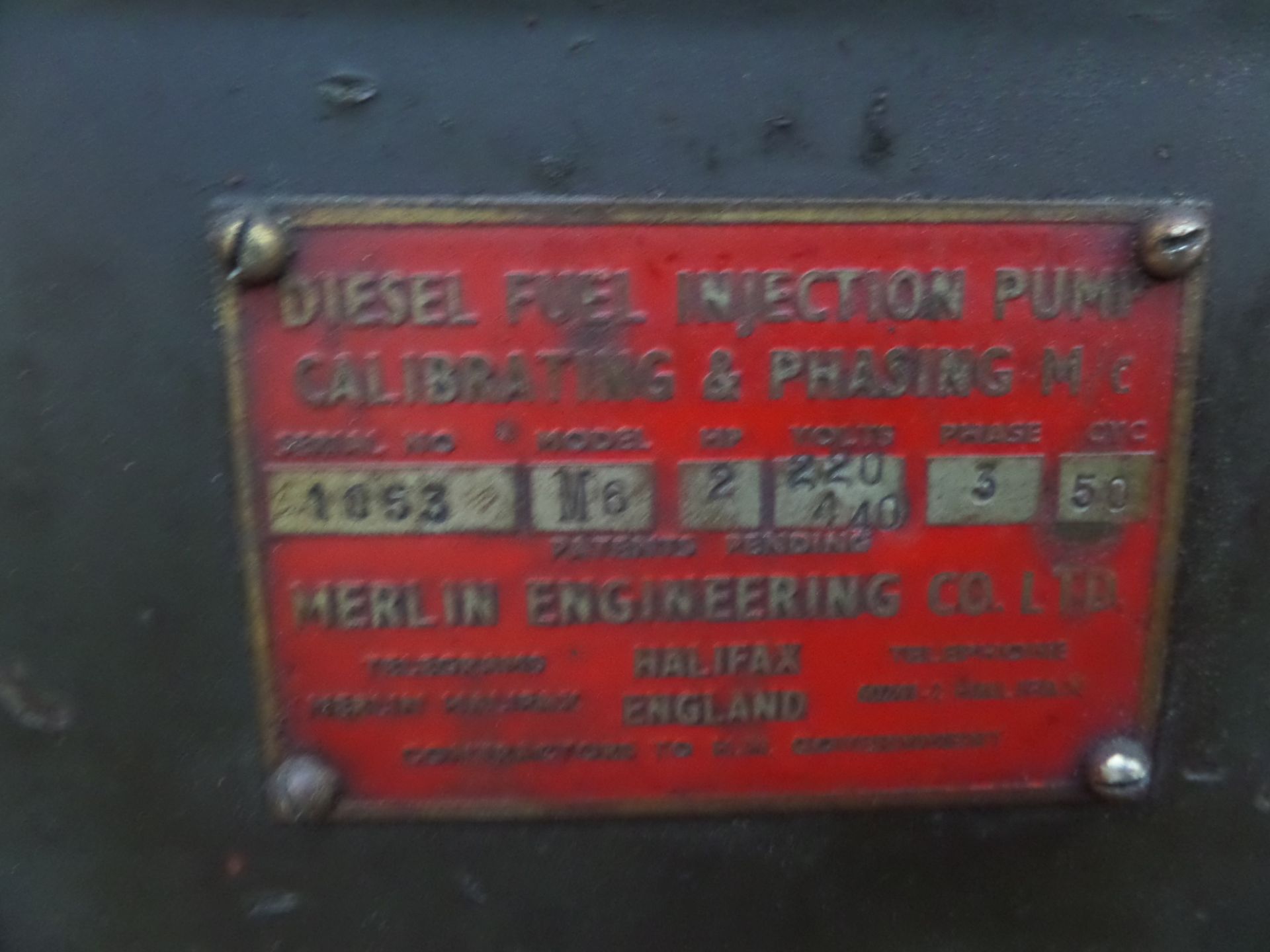 MERLIN CALIMASTER M6 DIESEL TESTIN UNIT, INJECTION PUMP CALIBRATING UNIT - Image 3 of 4