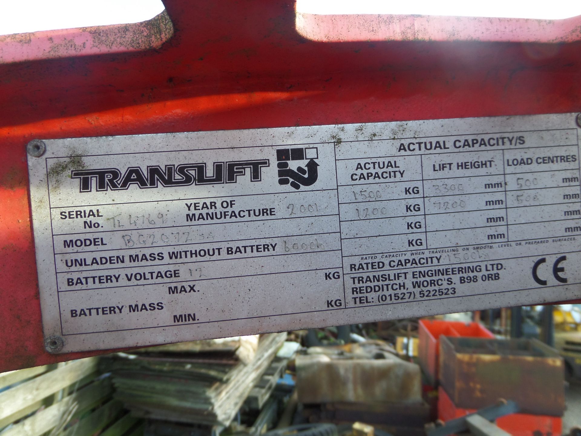 BENDI BG2072 55 Plant LPG / CNG - VIN: TL4769 - Year: 2001 - 8,302 Hours - Translift Artic Forklift - Image 3 of 7