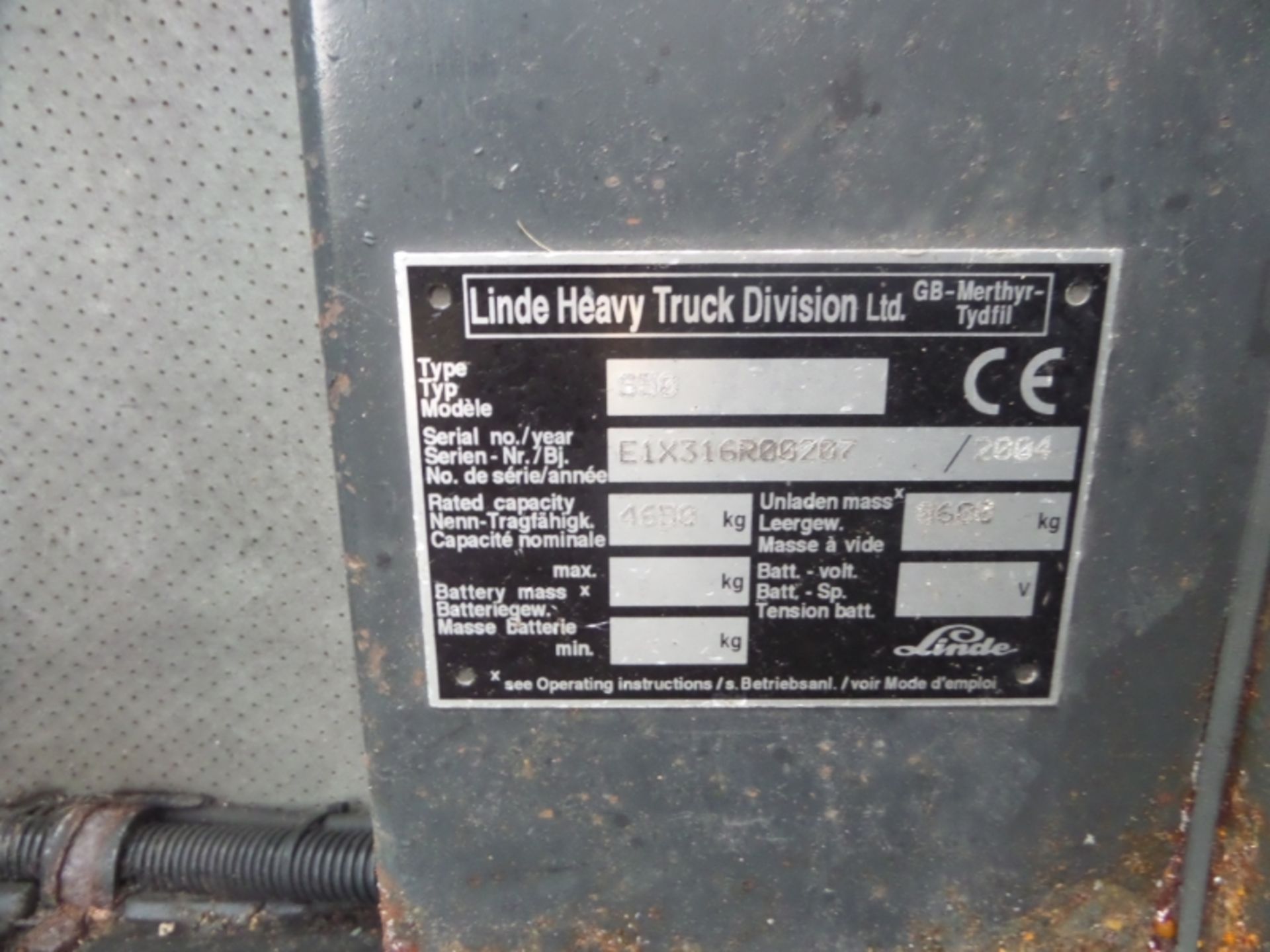 LINDE S40 Plant Diesel - VIN: E1X316R00207 - Year: 2004 - 1,157 Hours - Duplex Sideloader, R.D.L - Image 5 of 6