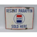 A Regent Paraffin Sold Here rectangular enamel sign with central globe motif, 18 x 14".