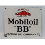 A Mobiloil 'BB' grade enamel cabinet sign, with excellent gloss, 11 1/4 x 9".