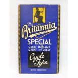 A Britannia Cycle Tyres rectangular showcard of good colour, 14 1/2 x 24 1/2".