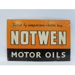 A Notwen Motor Oil rectangular tin advertising sign, 14 1/2 x 9 1/2".