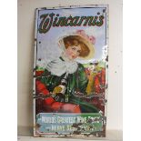 A large Wincarnis 'The World's Greatest Wine Tonic' pictorial enamel sign, depicting an Edwardian